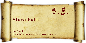 Vidra Edit névjegykártya